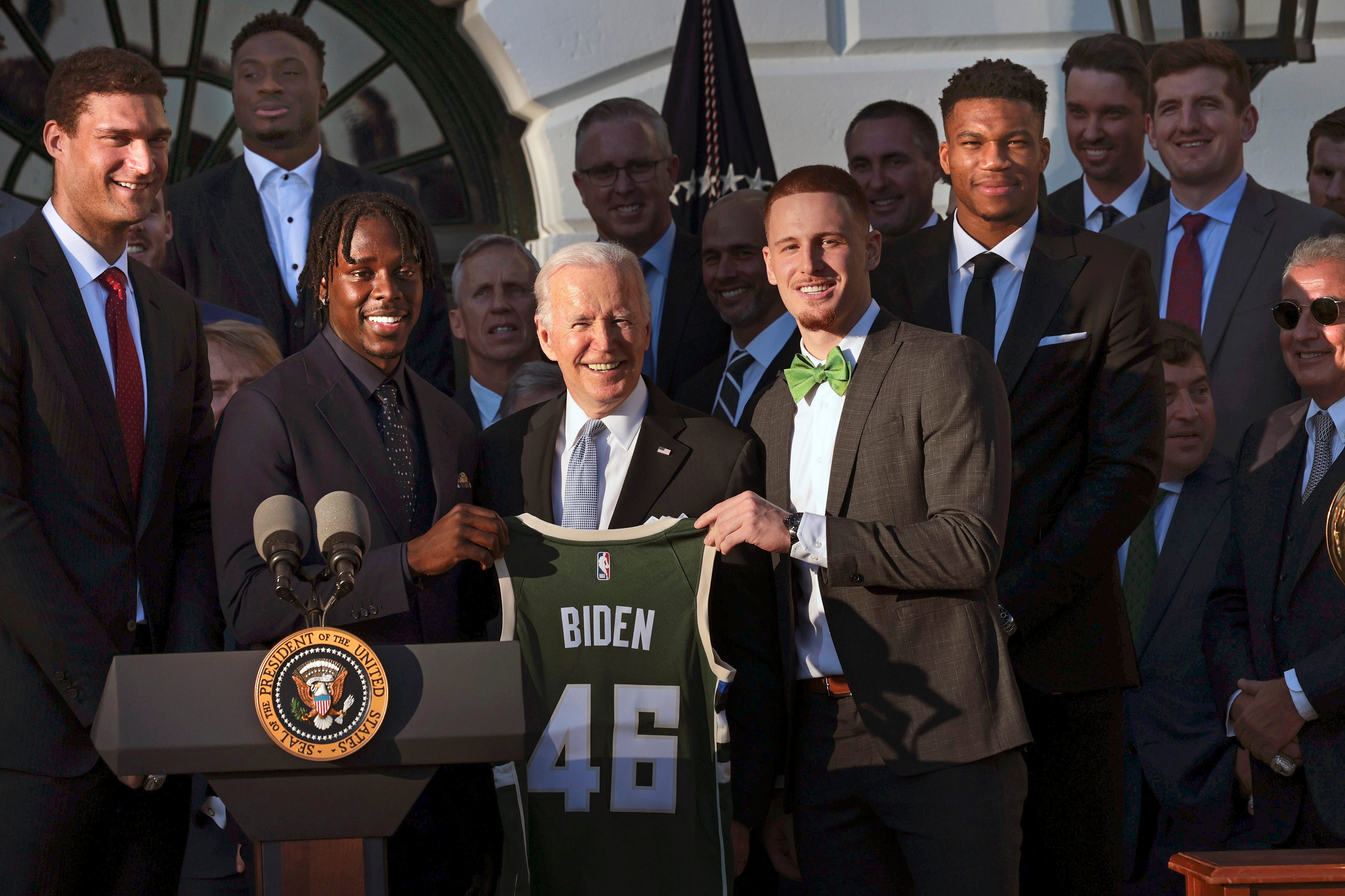 Donte DiVincenzo, Milwaukee Bucks Honored At White House Visit