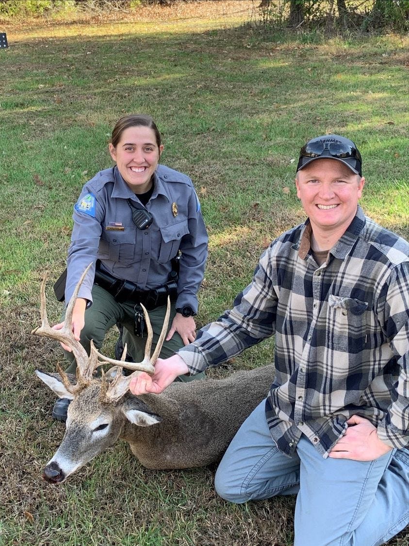 white tailed deer buck and doe