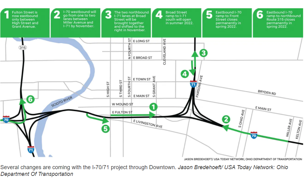 I-70 West To Regain Lane Of Traffic Near Downtown