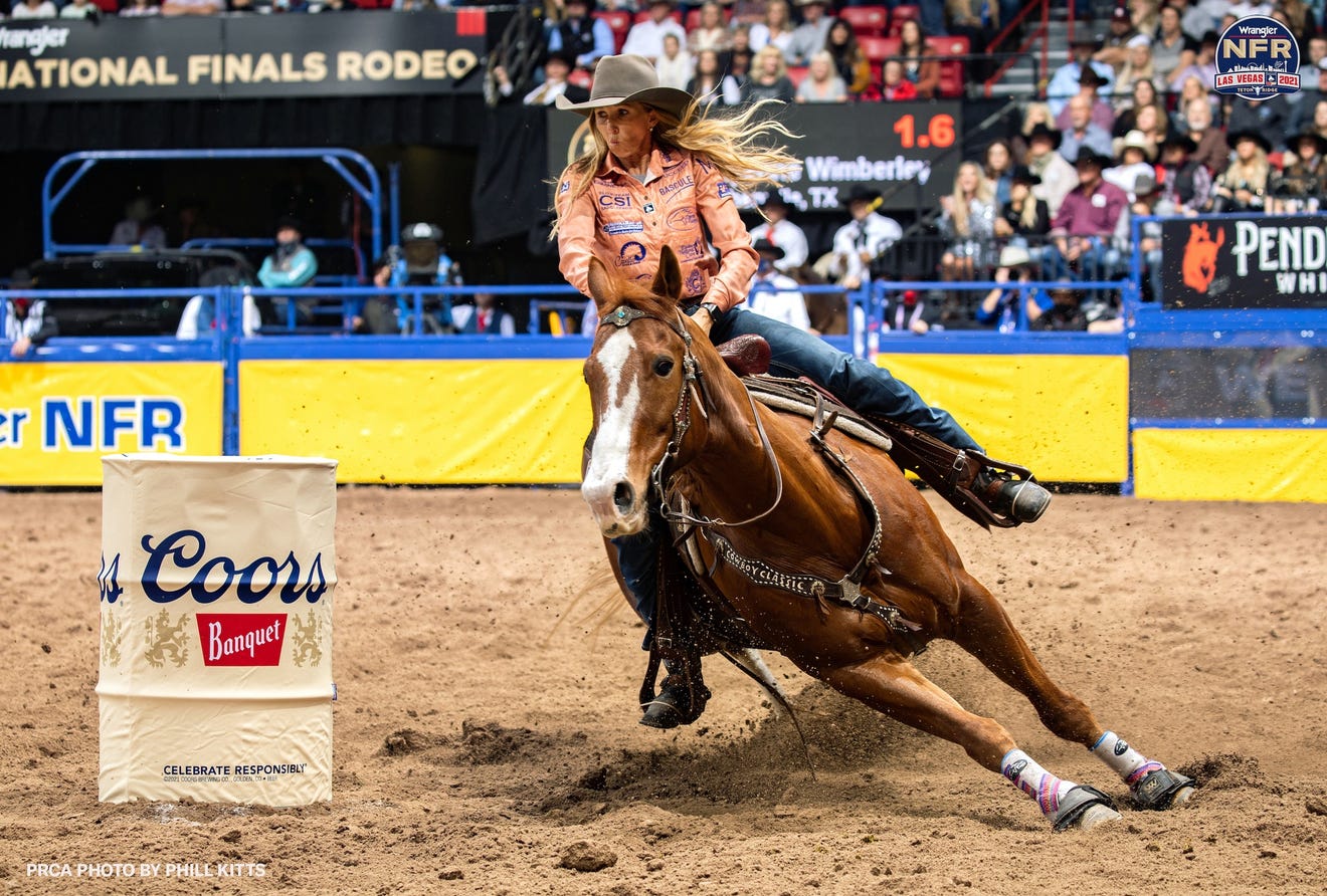 Fivetime NFR barrel racer Cheyenne Wimberley takes lead at ABC Pro Rodeo