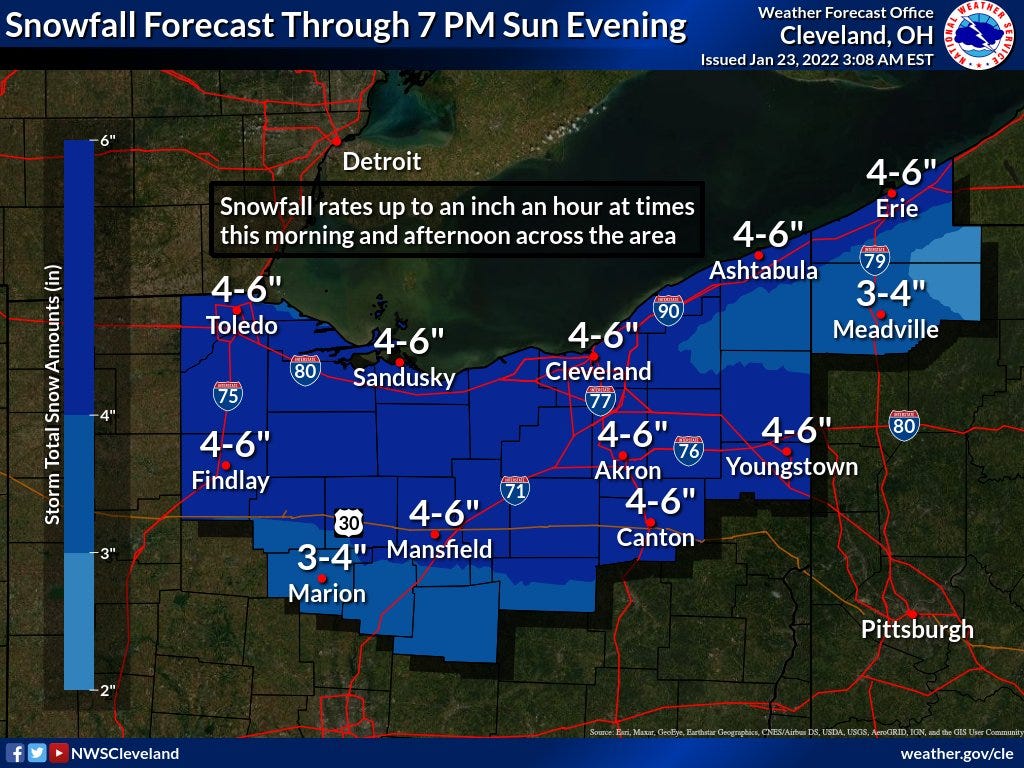 Weather Map Toledo Ohio Winter Weather Advisory In Effect Through 7 P.m. For Most Of Northern Ohio