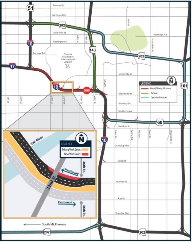 adot weekend road closures