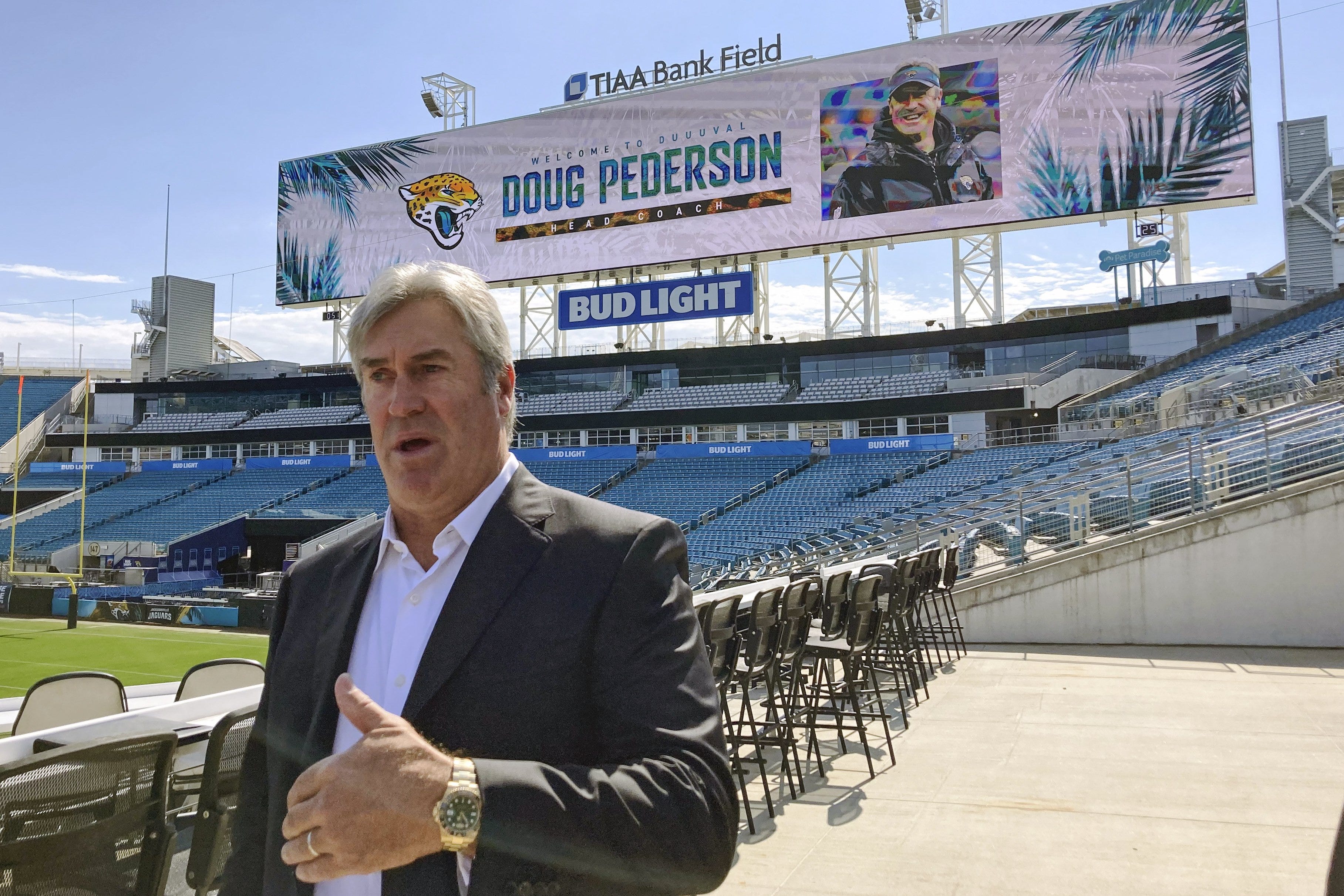 Jacksonville Jaguars Coach Doug Pederson, Shad Khan, Talk Team's Future