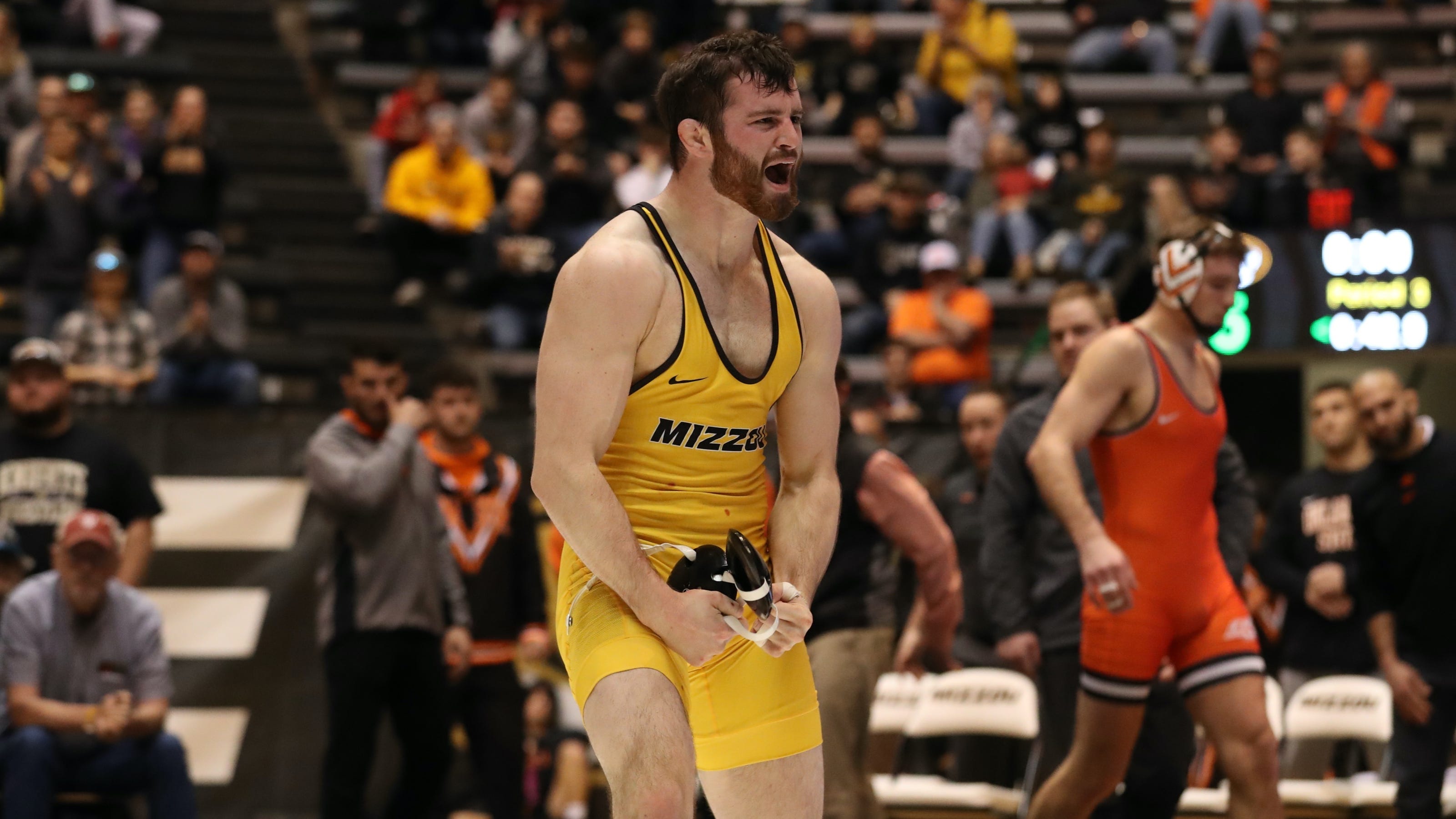 No. 12 Mizzou wrestling stages comeback, beats No. 10 Oklahoma State