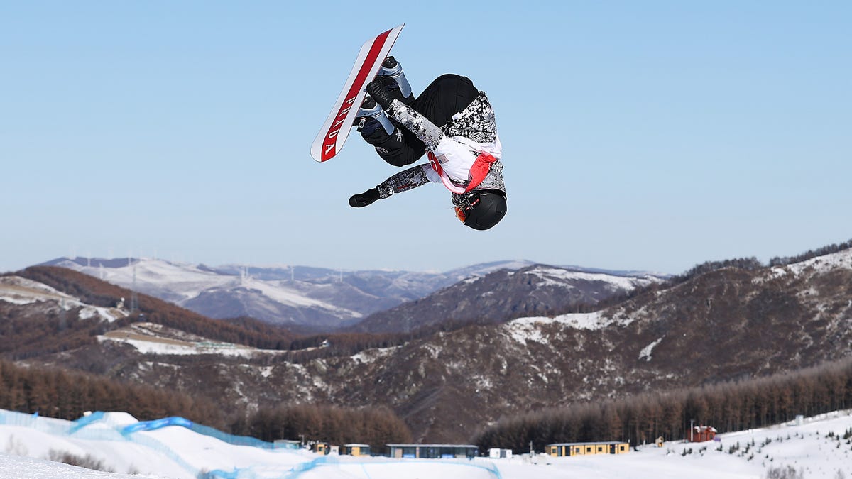 Julia Marino of Team United States performs a trick during the Women's Snowboard Slopestyle Final on Day 2 of the Beijing 2022 Winter Olympic Games at Genting Snow Park on February 06, 2022 in Zhangjiakou, China.