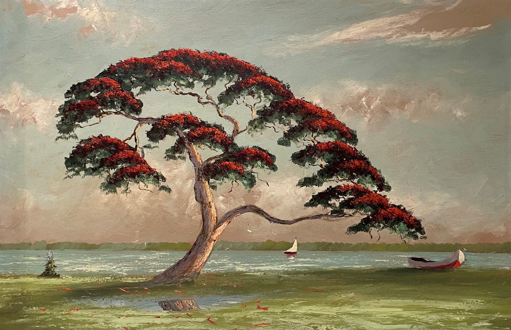 Polk Museum To Feature Works Of The Famous Florida Highwaymen   9f73562f 1ea3 4e41 9d1d B4e68c8175c3 A. Hair Untitled Oil On Panel.JPEG