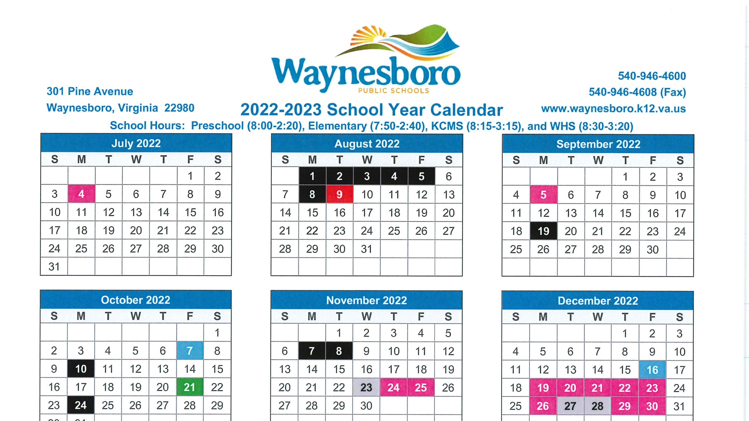 Waynesboro presents proposed school calendar; approves Friday graduation