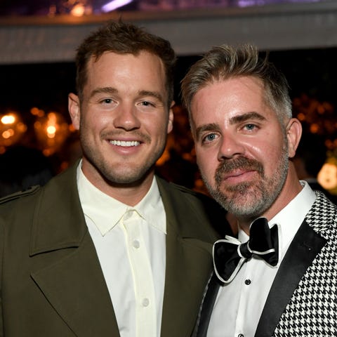 TV personality Colton Underwood, left, and Jordan 