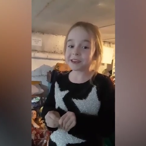 Footage shows the the heartwarming moment a young 