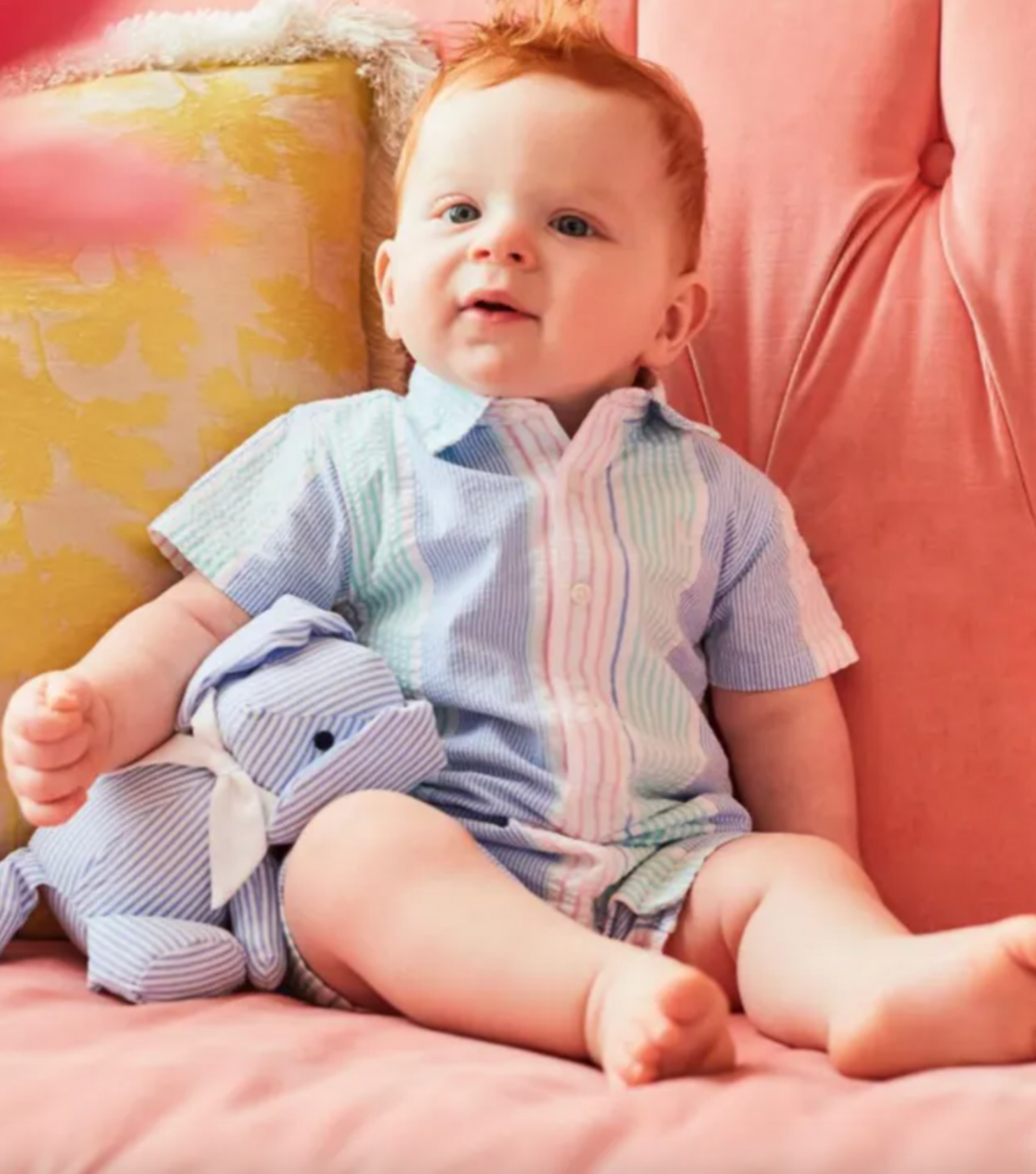 Baby Easter outfits for boys and girls: A sweet seersucker romper