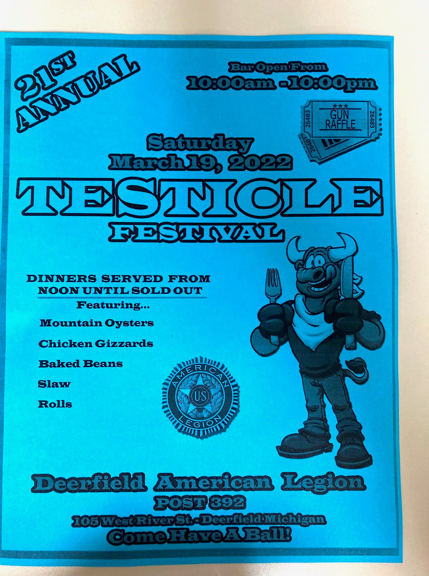 Deerfield American Legion Testicle Festival is Saturday, March 19