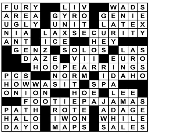 USA TODAY Network newspaper crossword sudoku puzzle answers today