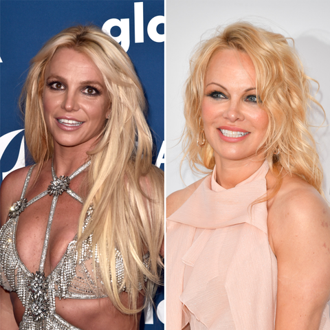 (L-R) Britney Spears, Pamela Anderson