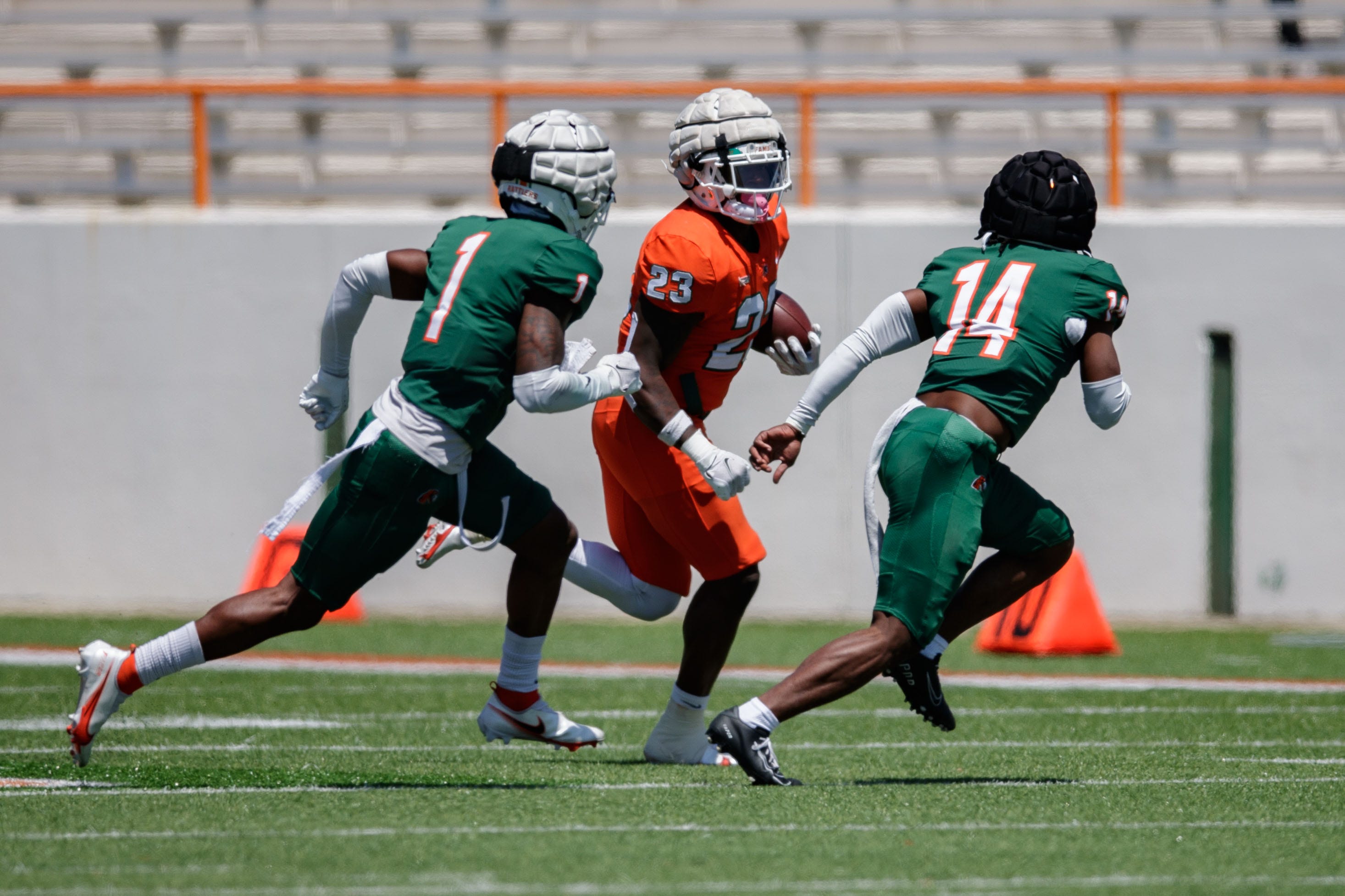 FAMU Football Holds Its Annual Orange And Green Game At Bragg Memorial