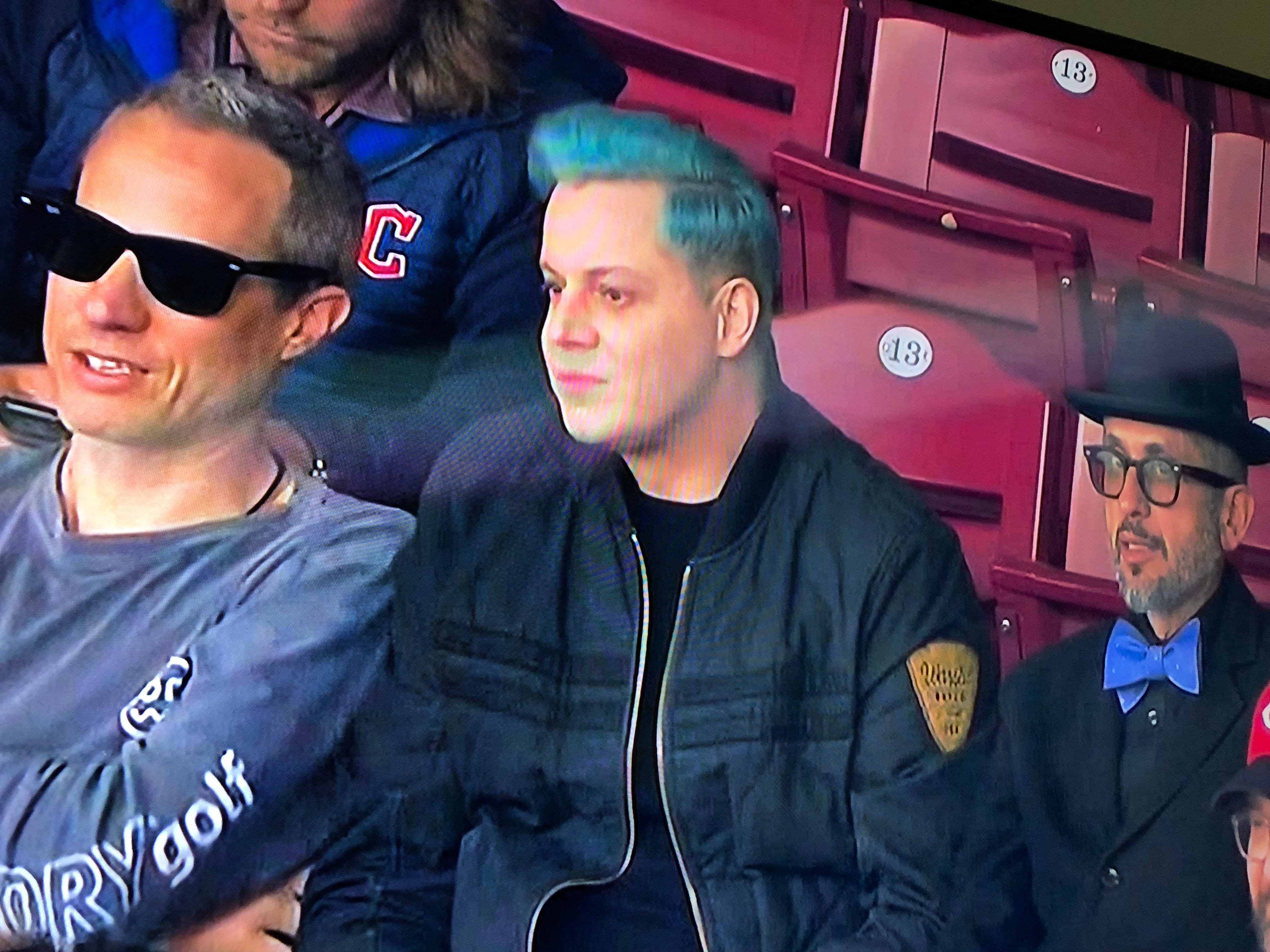 Jack White attends Reds-Guardians game at GABP before show