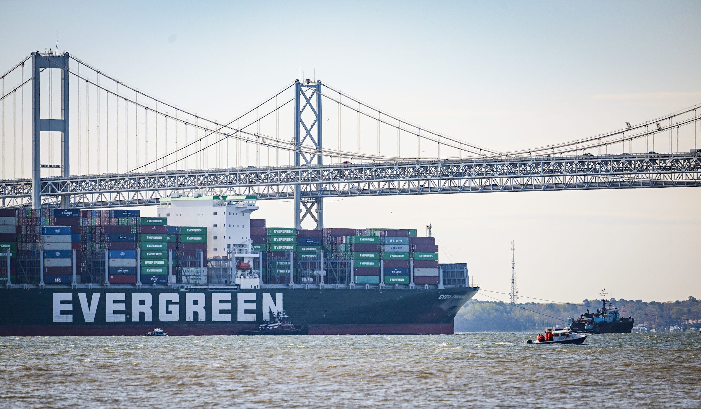 Finally Free! Container Ship Stuck In Chesapeake Bay Gets Moving Again