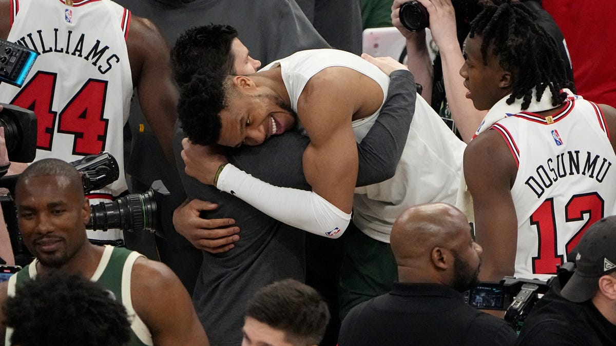 Bucks vs. Bulls Game 5 NBA playoff photos at Fiserv Forum on April 27