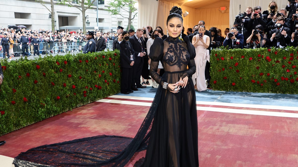 Vanessa Hudgens attends The 2022 Met Gala Celebrating "In America: An Anthology of Fashion" at The Metropolitan Museum of Art on May 02, 2022 in New York City.