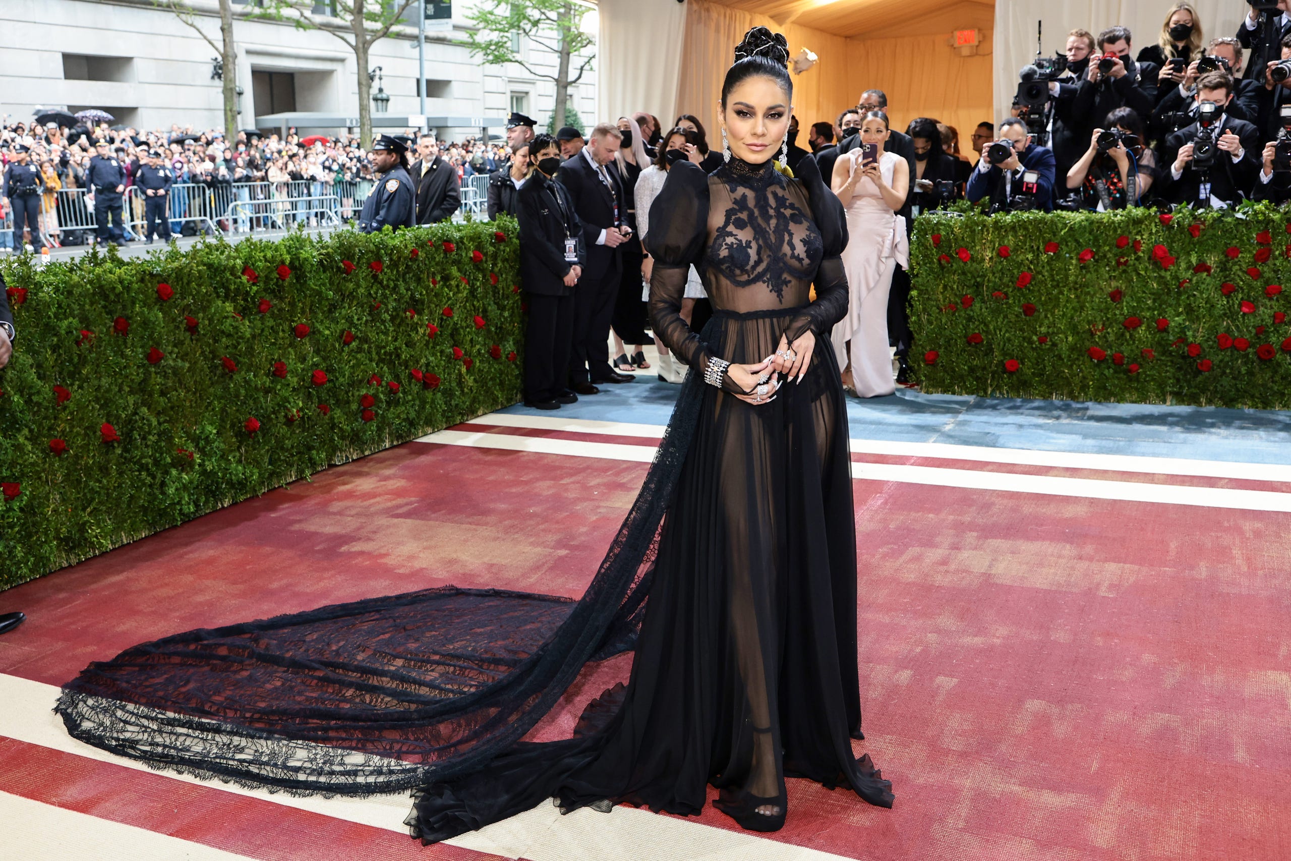 Vanessa Hudgens attends The 2022 Met Gala Celebrating "In America: An Anthology of Fashion" at The Metropolitan Museum of Art on May 02, 2022 in New York City.
