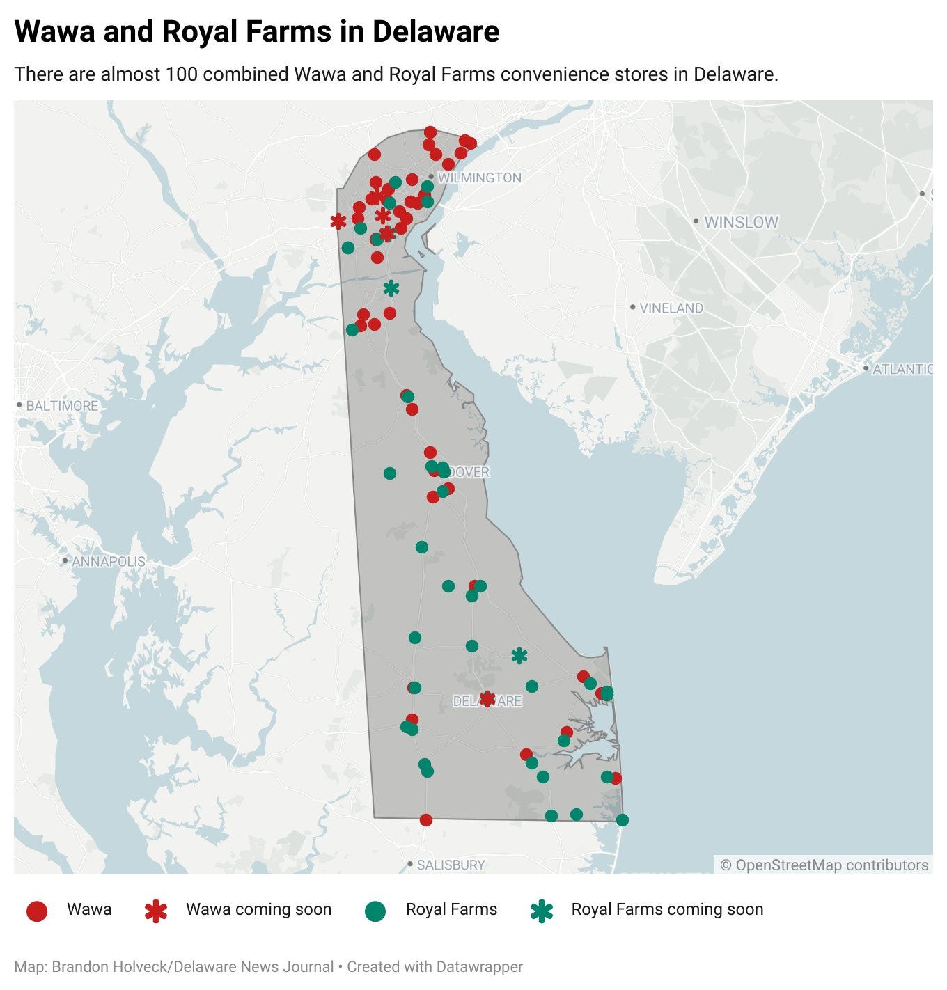 All Wawa Locations Map Wawa Is Expanding In Delaware See Where It S Heading Next