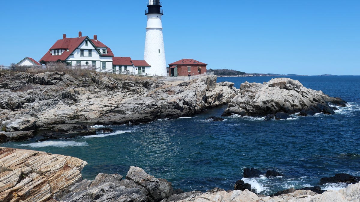 The Portland Head Light in Maine, built at the directive of George Washington and completed in 1791. Portland was the starting point for a 10-day cruise through New England and eastern Canada.