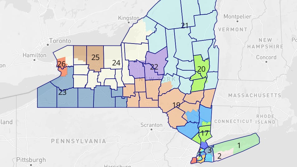 NY22 Oneida County and Syracuse together in new congressional district