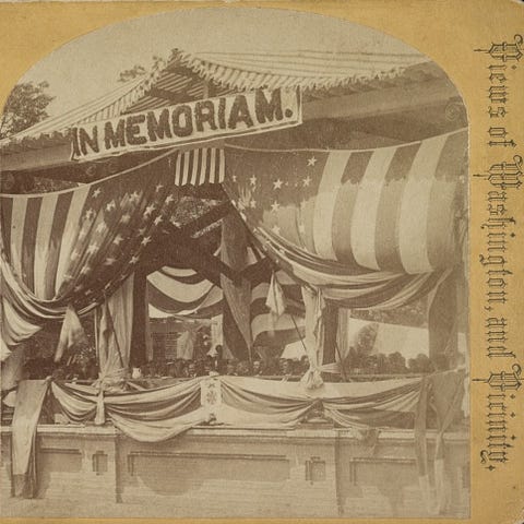 Stereograph shows President Ulysses S. Grant and G