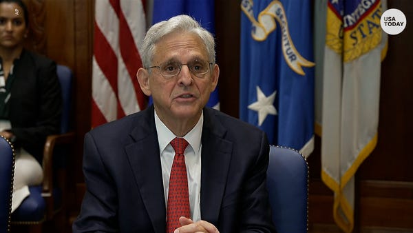 U.S. Attorney General Merrick Garland announces a 