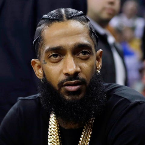 Rapper Nipsey Hussle attends an NBA basketball gam