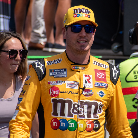 Kyle Busch is introduced ahead of the NASCAR Cup S