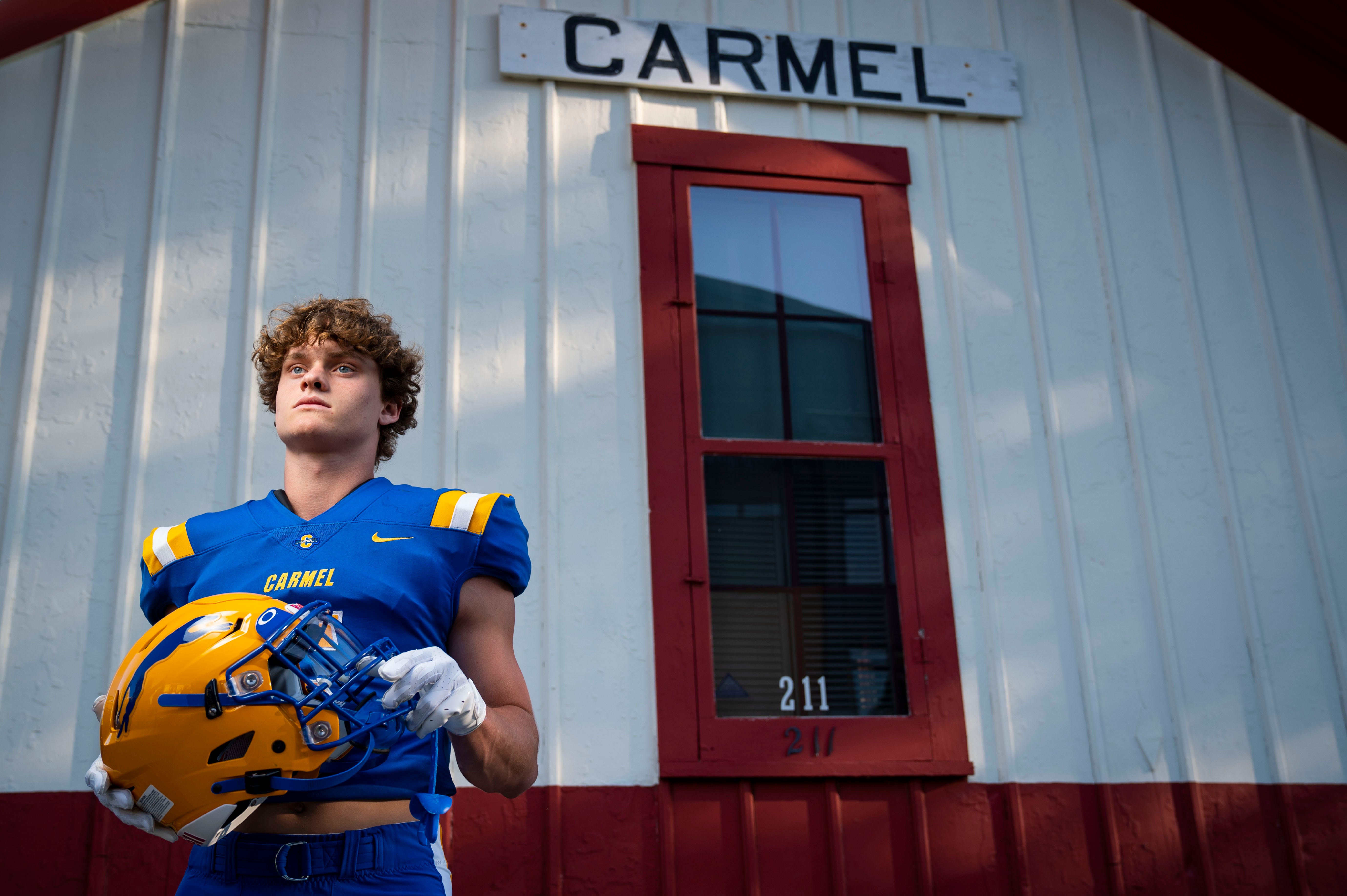 Carmel senior defensive back Winston Berglund (5) photographed on Tuesday, June 28, 2022, in Indianapolis.