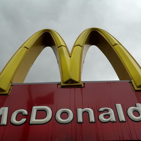 MIAMI, FLORIDA - JULY 26: A McDonalds sign hangs o