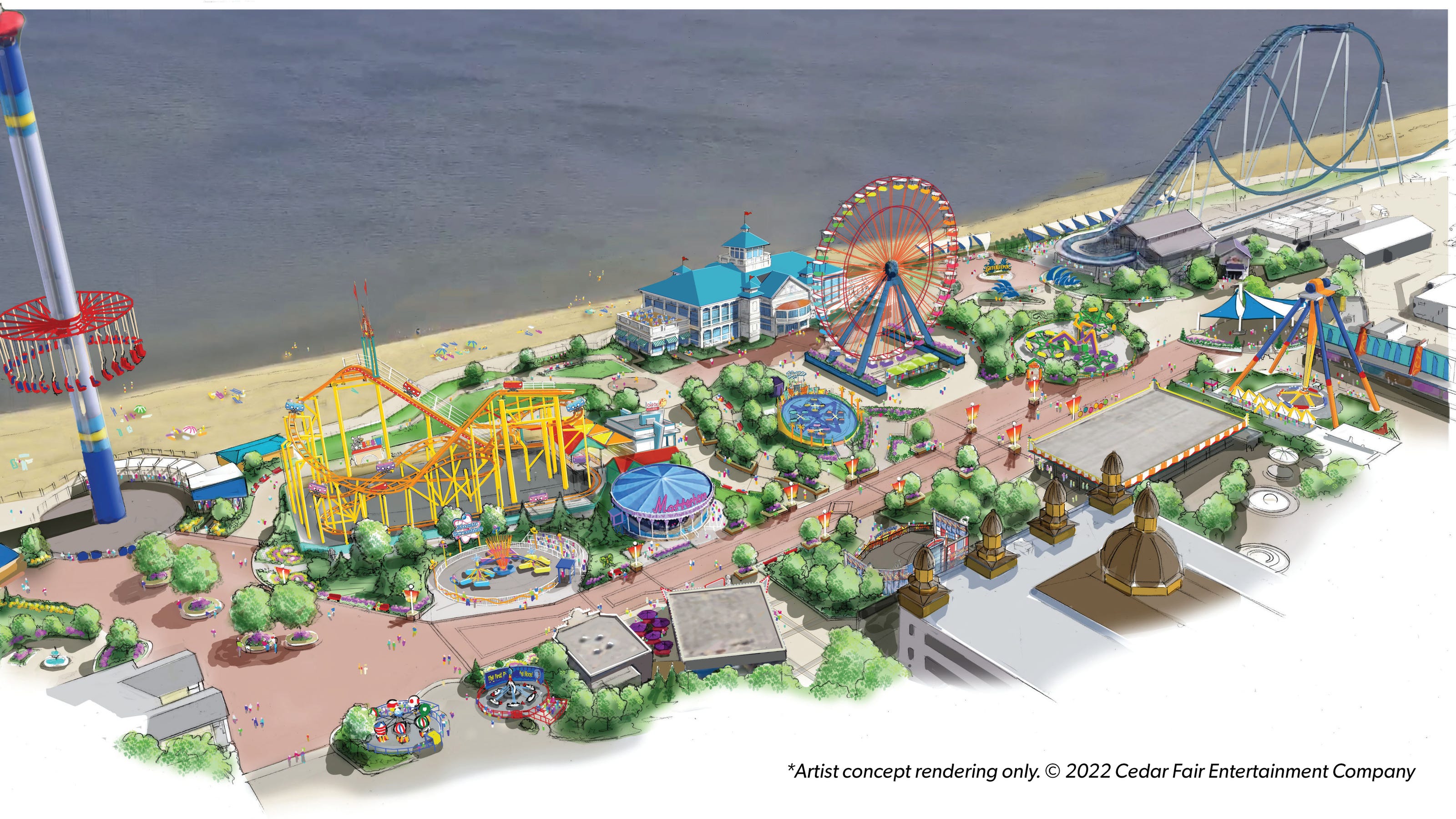 Cedar Point lakeside The Boardwalk to debut May 2023 with new rides