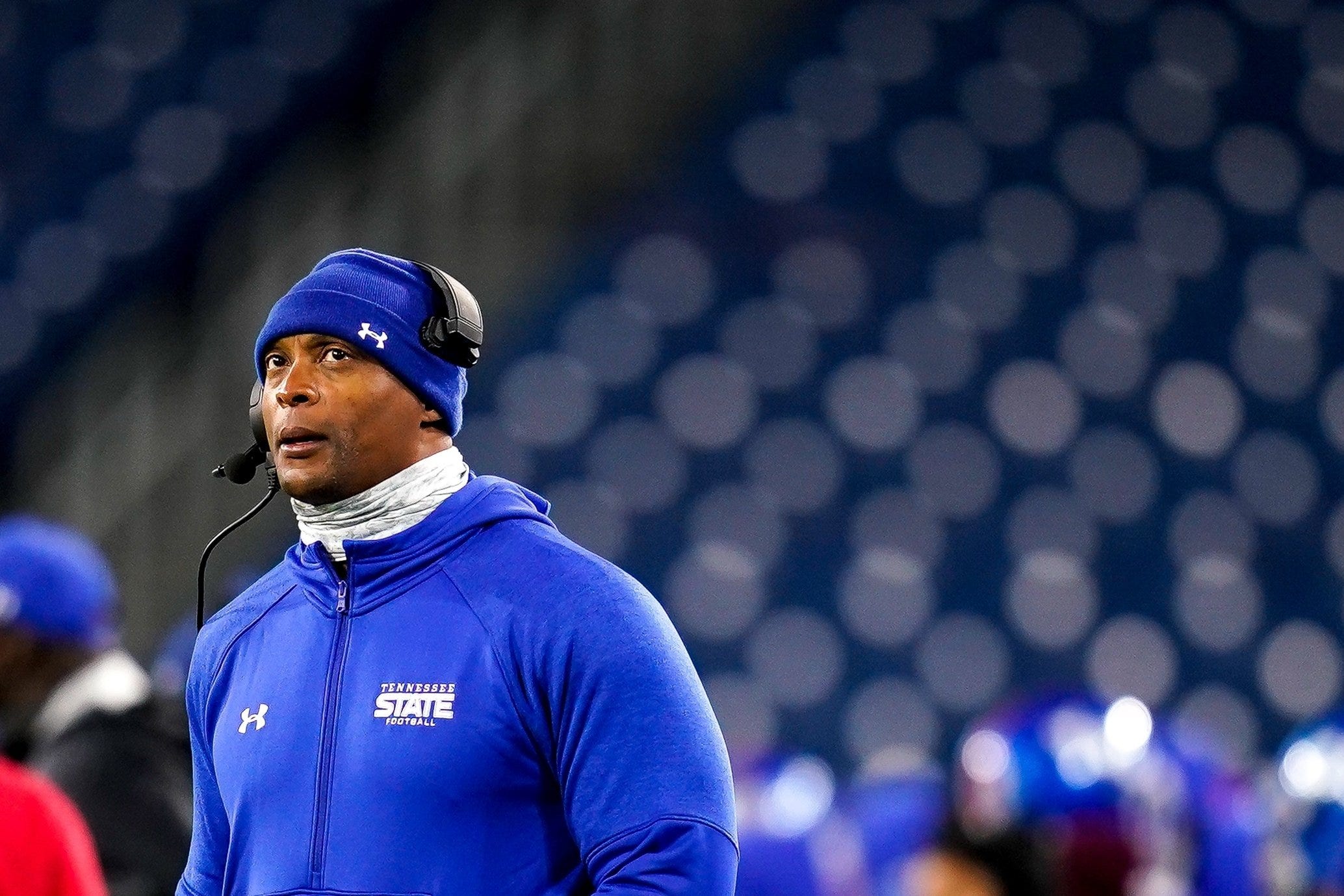 Coach Eddie George talks about Tennessee State giving Notre Dame some early  trouble