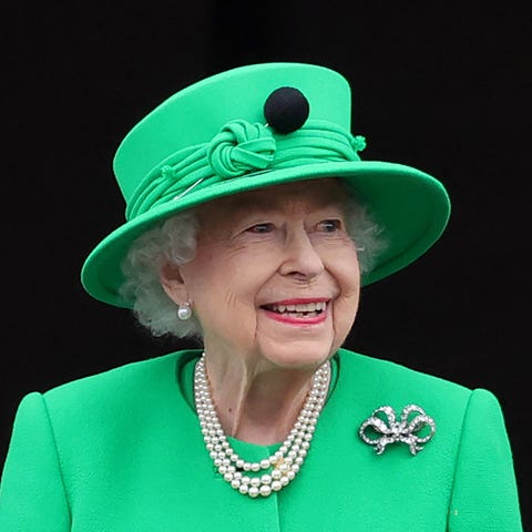 Britain's Queen Elizabeth II smiles to the crowd f