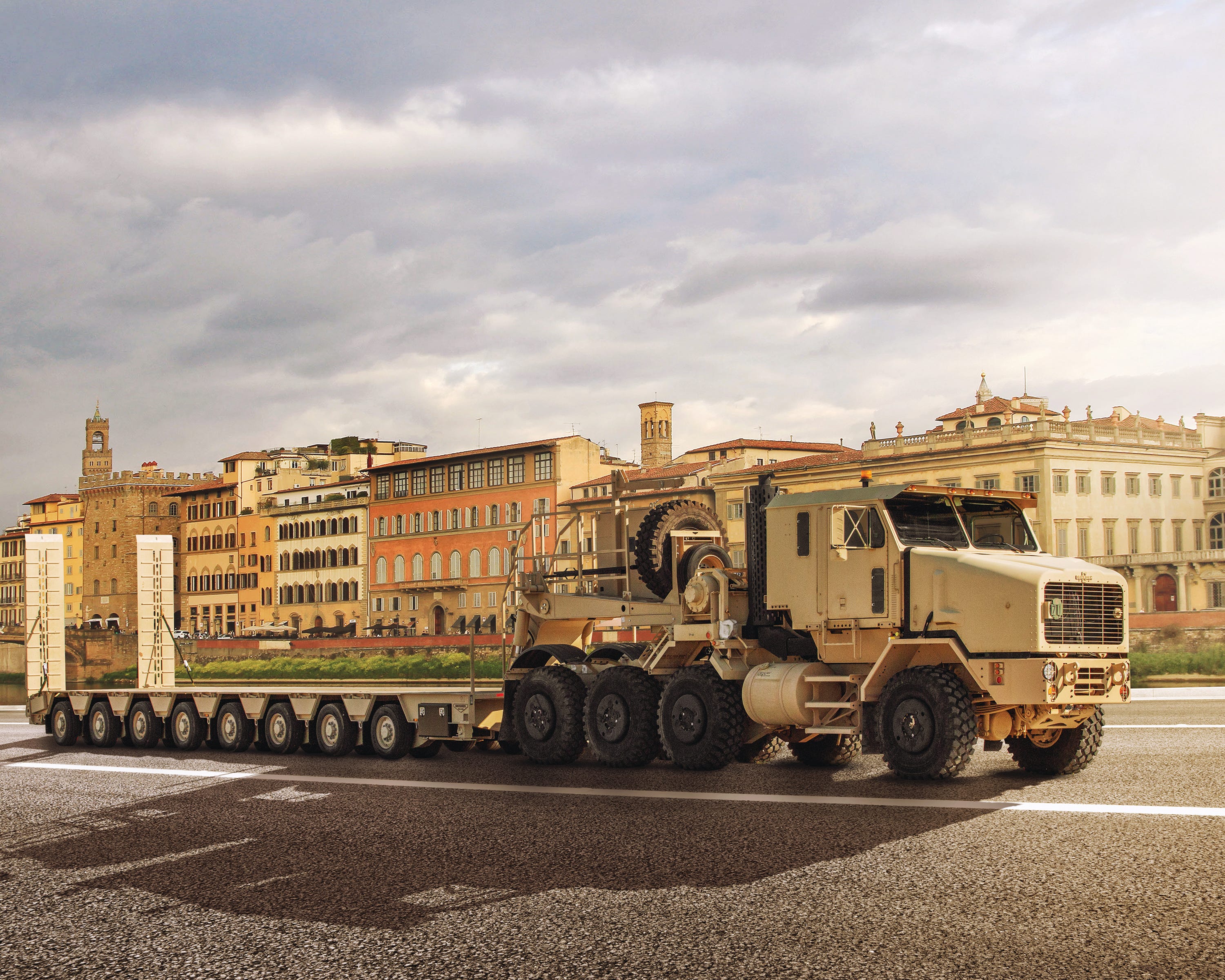 military tank transport truck