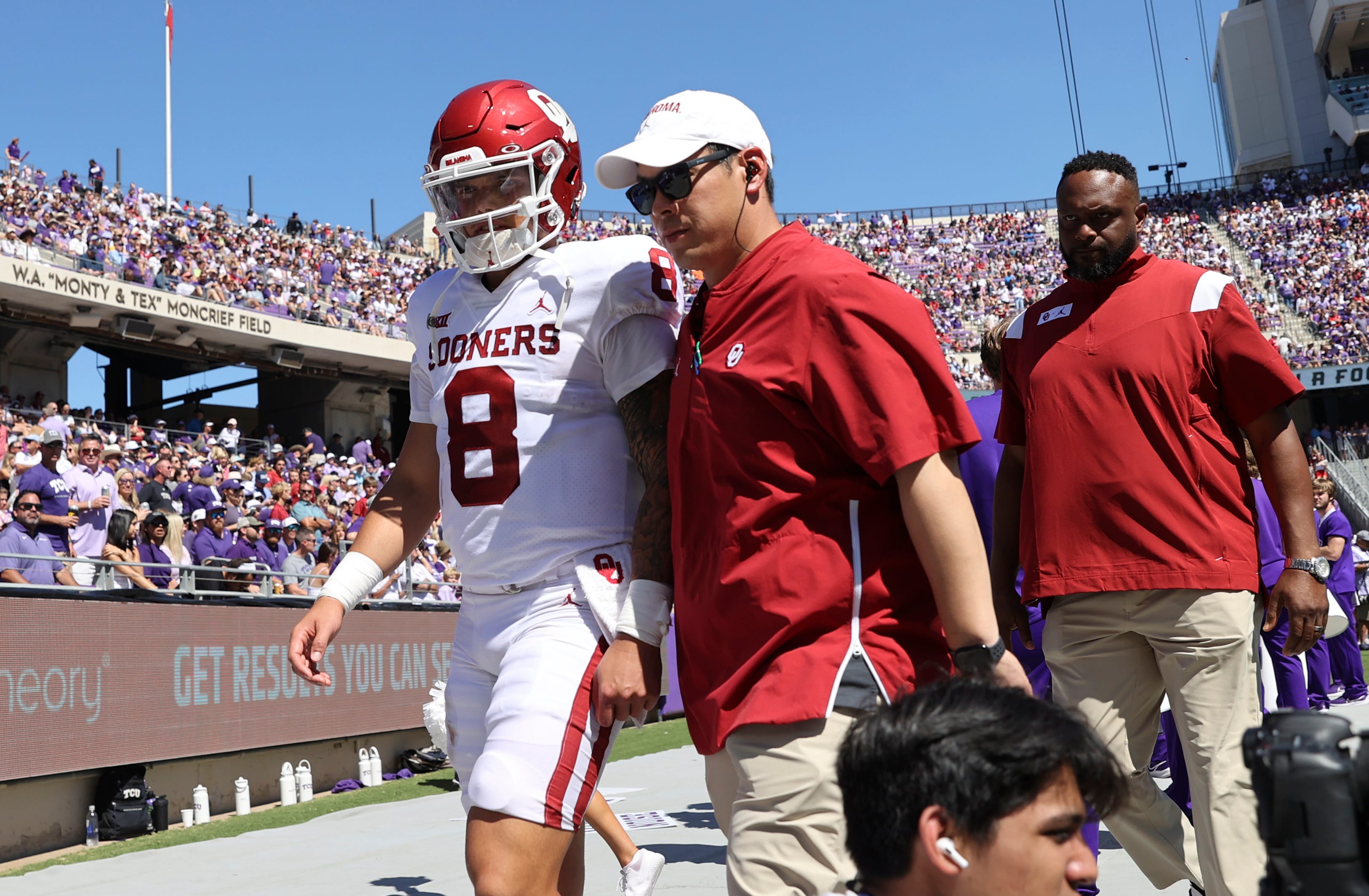 why is the tcu football game delayed today