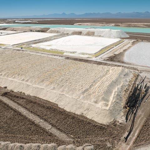 SALAR DE ATACAMA, CHILE - AUGUST 24: In this aeria