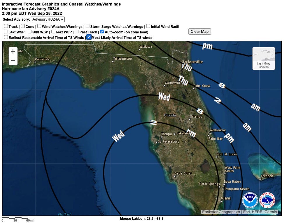 projected hurricane track