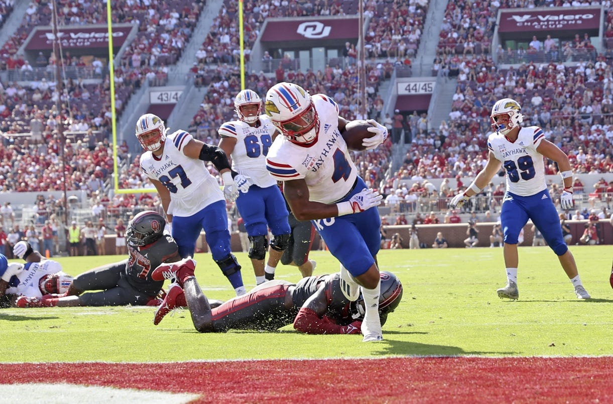 No. 20 Kansas Football Drops 52-42 Game Against Oklahoma