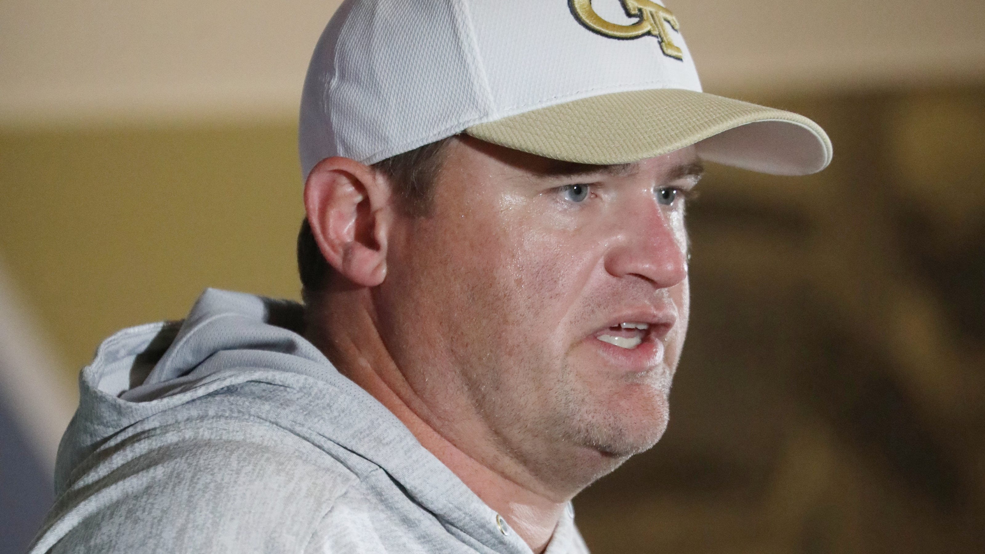 Tech football coach Brent Key gets emotional speaking on