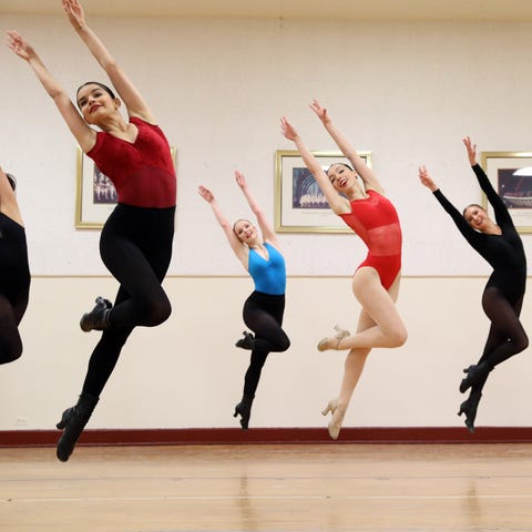 Dancers perform a combination on the final day of 