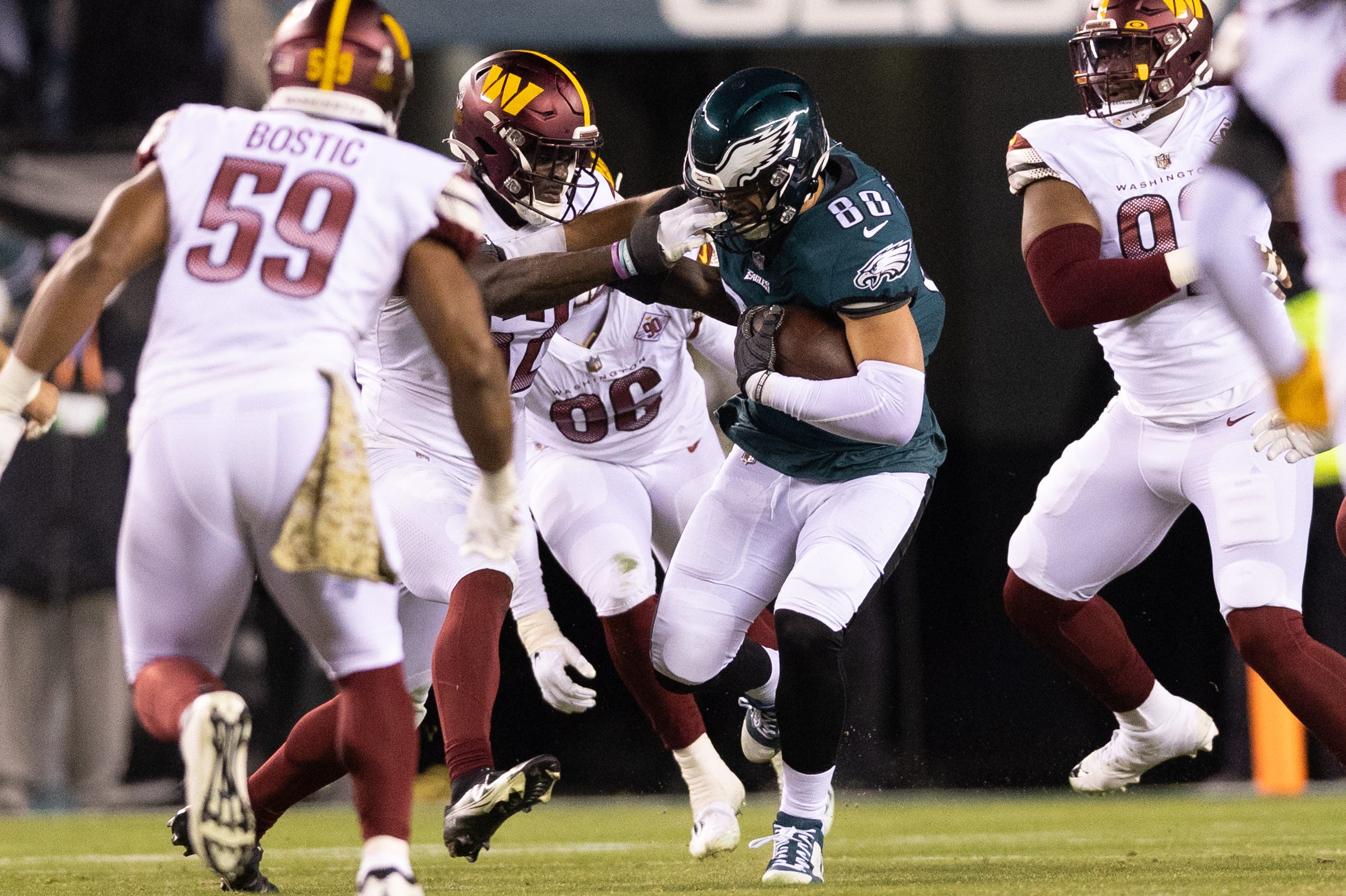 Uncalled Facemask Cost Eagles Fourth Quarter Fumble Vs. Commanders