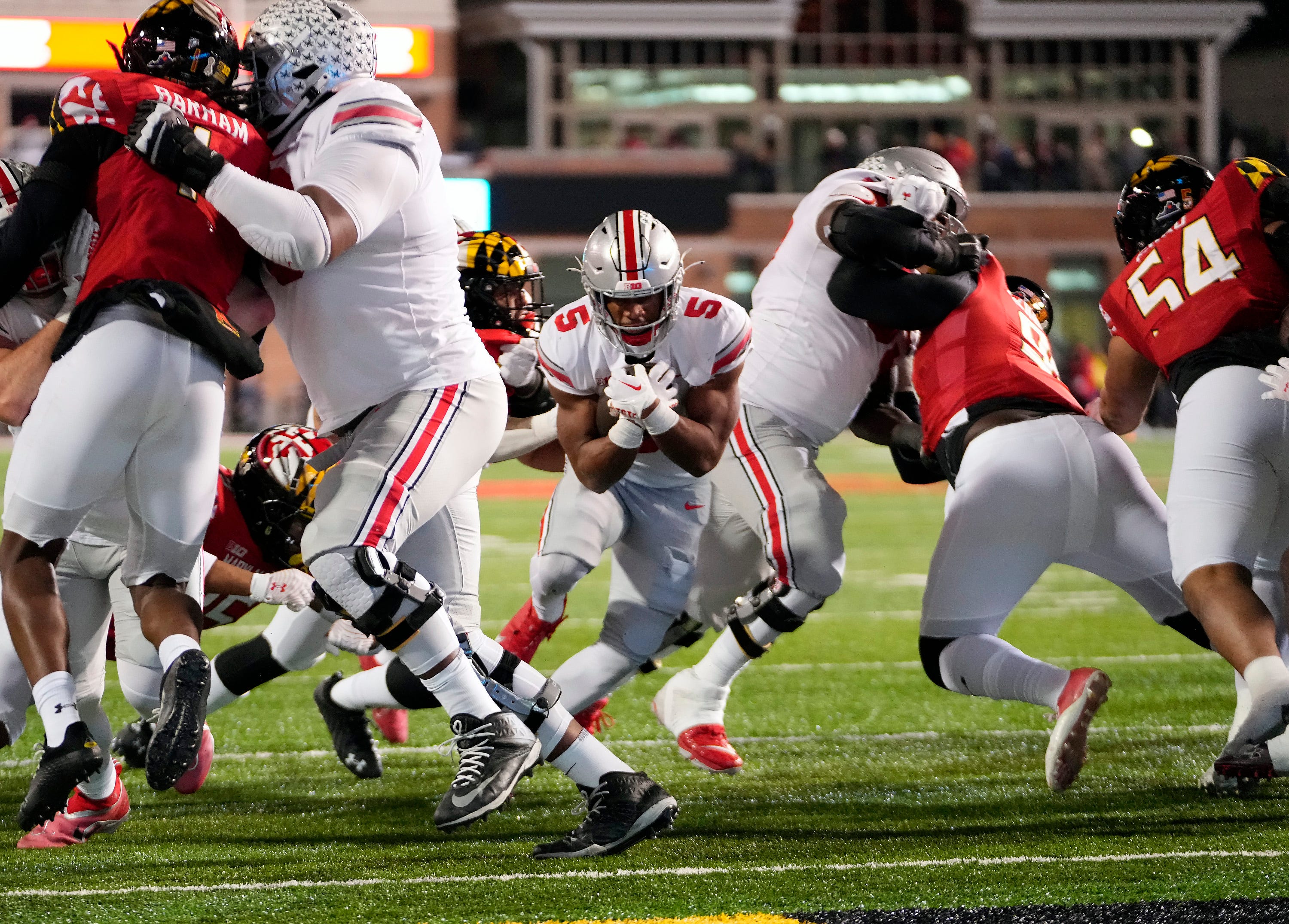 Ohio State Football Freshman Dallan Hayden Carries Load At Maryland