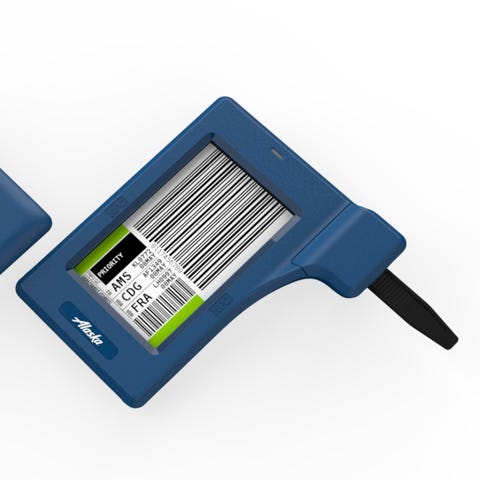 Mockup of the electronic bag tag that Alaska Airli