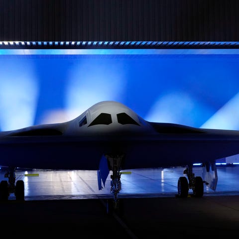 The B-21 Raider stealth bomber is unveiled at Nort