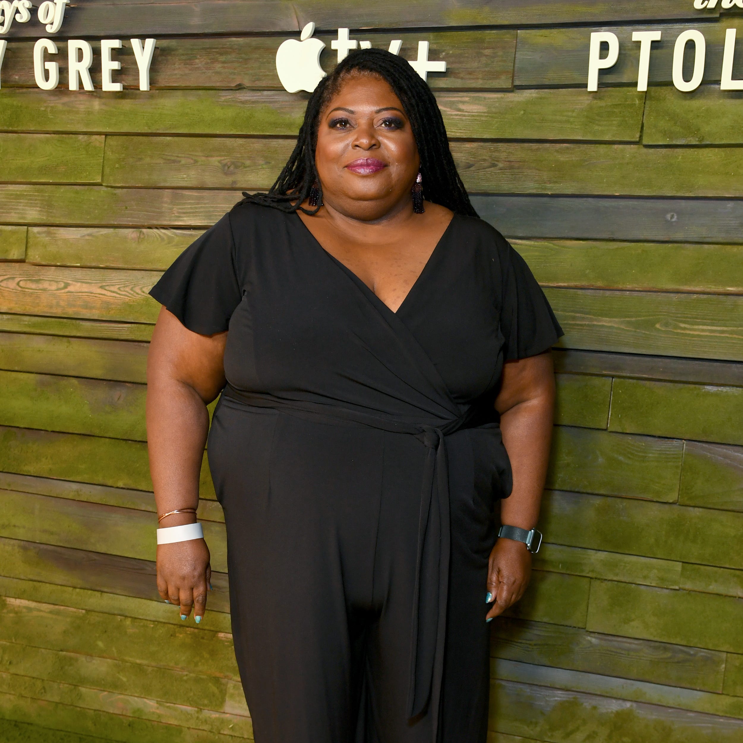 Sonya Eddy arrives for Apple TV+'s "The Last Days of Ptolemy Grey" premiere at the Bruin Theatre in Los Angeles, March 7, 2022.