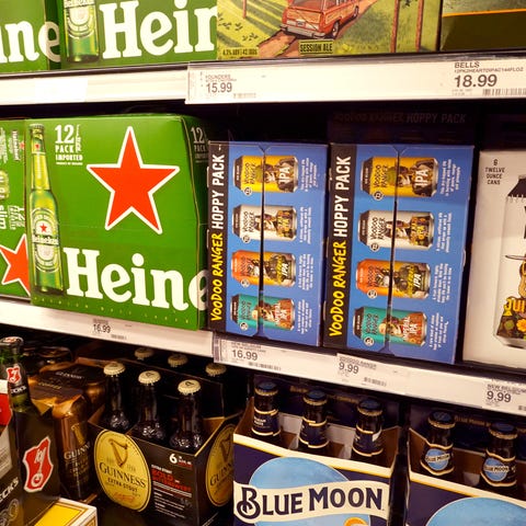 Beer is offered for sale at a big box store on Jan