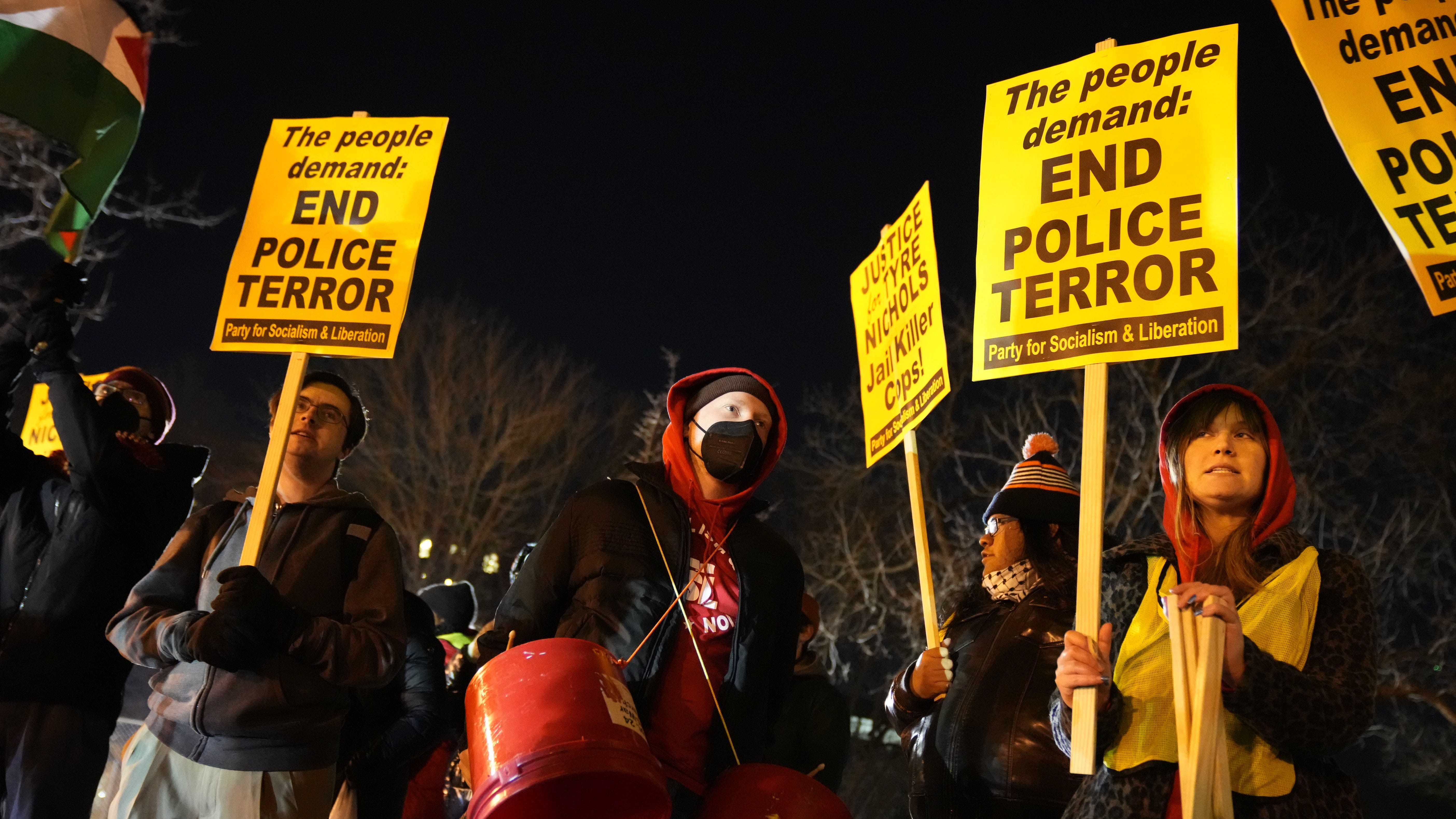 Protesters rally in Washington, D.C., on Jan. 27, 2023, after Memphis, Tenn., released police body camera footage of the fatal beating of Tyre Nichols.