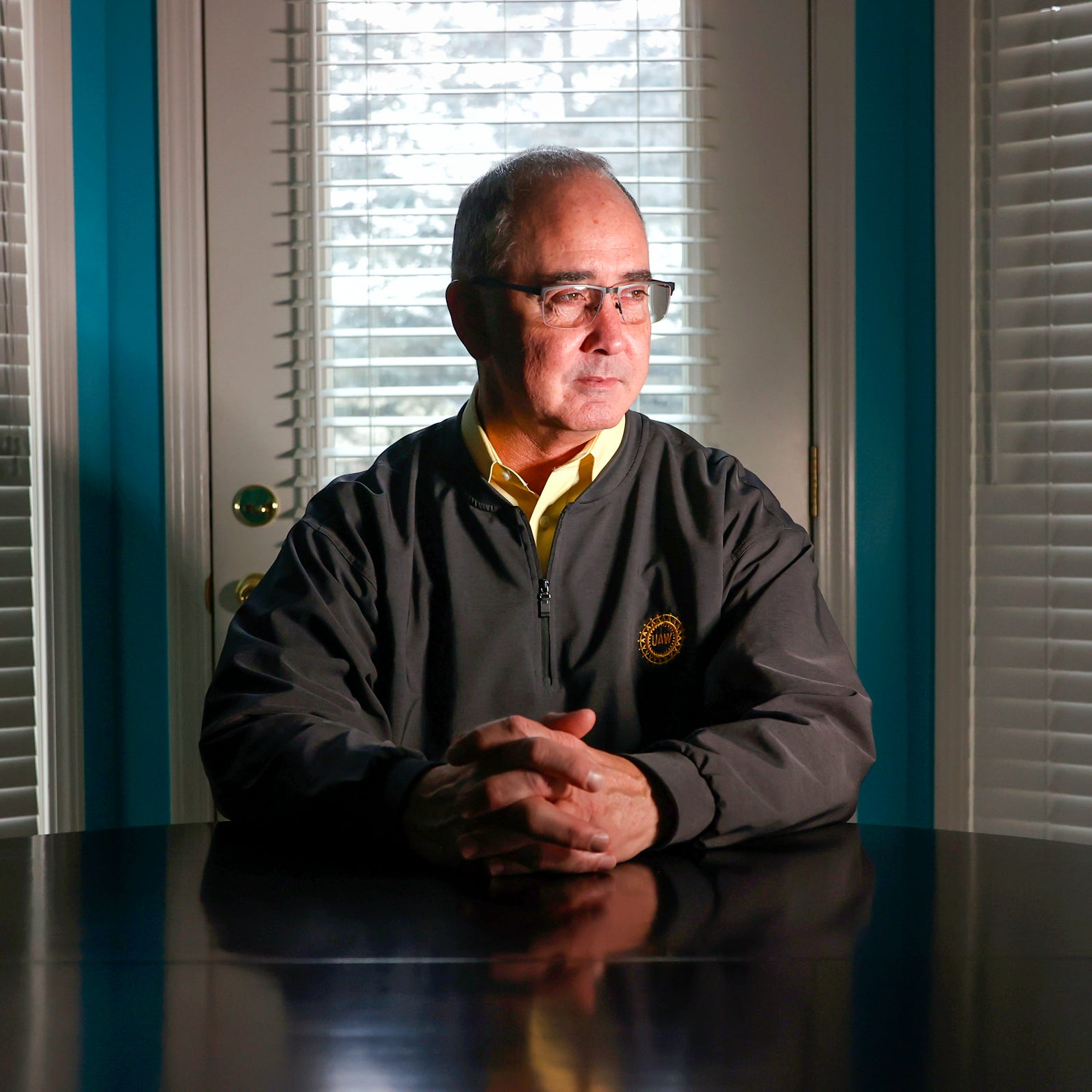 Shawn Fain in his Shelby Township home on Saturday, Jan. 14, 2023.  Fain is running for UAW president against incumbent Ray Curry.